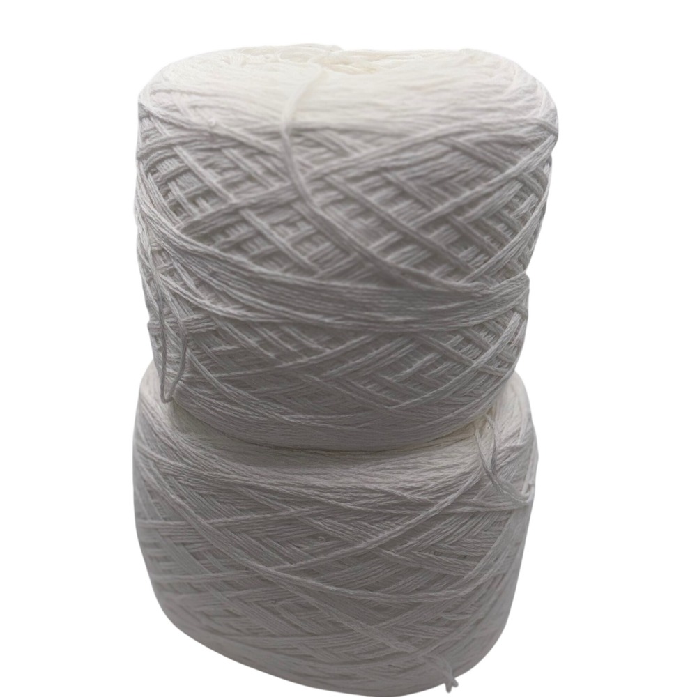 White Turkish Yarn Multi-Strand Knitting Crochet Fiber 1.44lb 2 skein Lot
